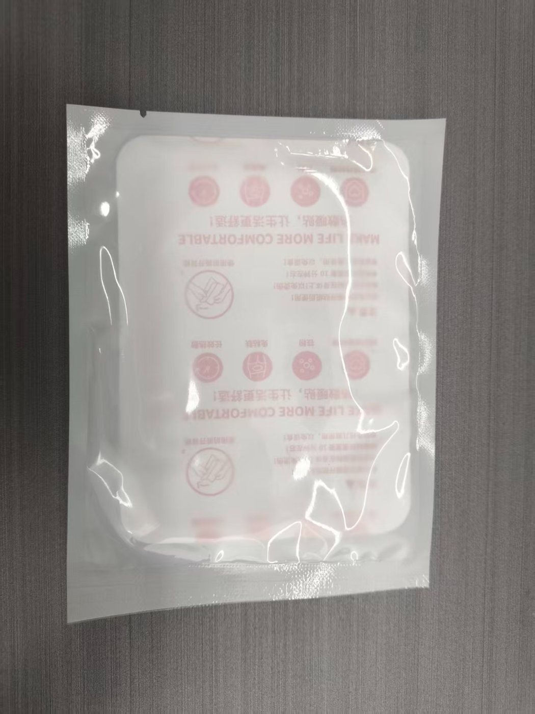 Clear pack back with disposable body warmer